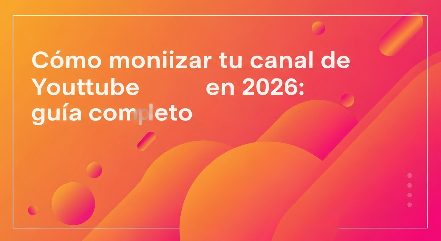Cómo monetizar tu canal de YouTube en 2026: guía completa